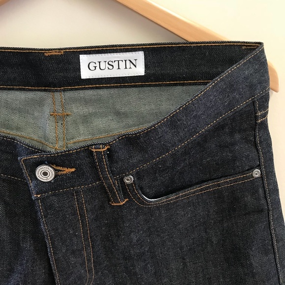 Gustin #210 pure blue Straight Selvedge Jeans 33 - Picture 2 of 5
